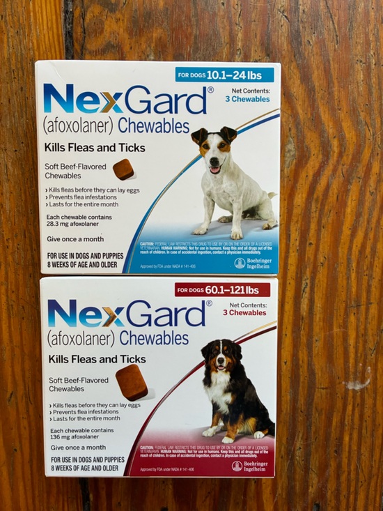 Other - Nexgard Flea & Tick Treatment for Dogs- 3 packs 10.1-24 lbs and 60.1-121 lbs